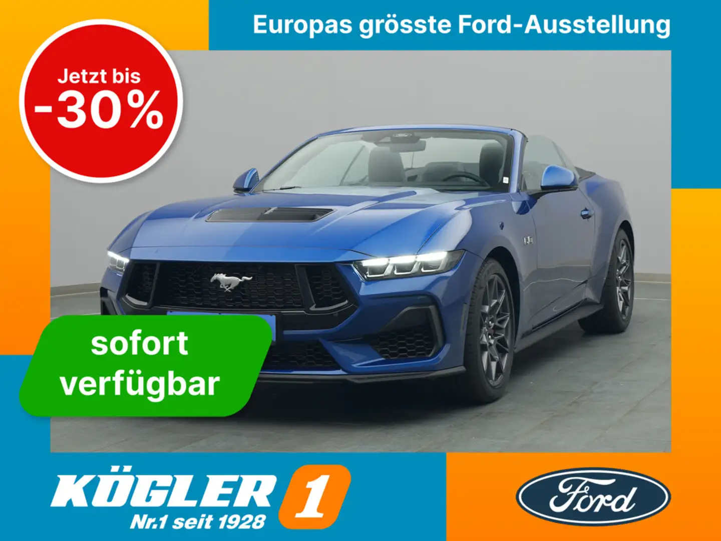 Ford Mustang GT Cabrio V8 446PS/MagneRide/LED Blau - 1