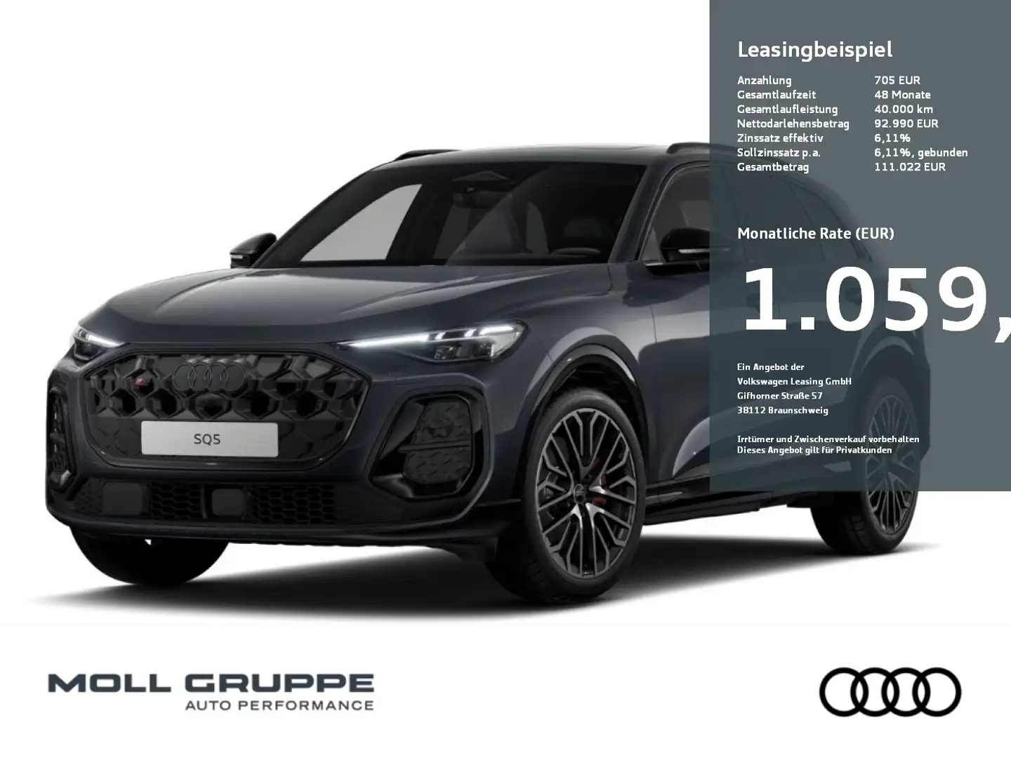 Audi SQ5 SUV TFSI 270 kW S tronic NAVI PANO STANDHZG Grigio - 1