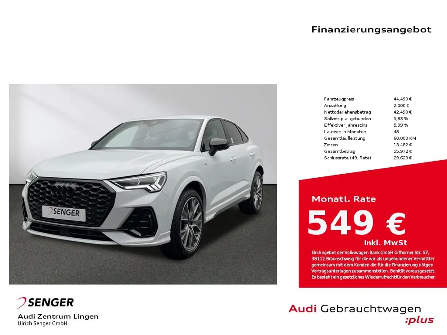 Audi Q3 Sportback S line 35TFSI Optikpaket LED Sitzh. Weiß - 1
