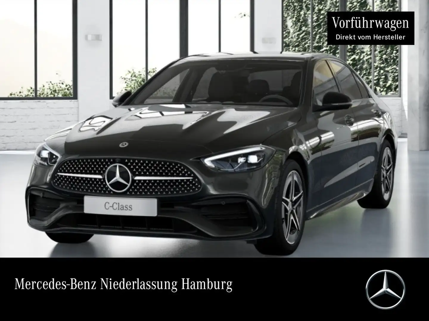 Mercedes-Benz C 180 AMG+NIGHT+360+AHK+LED+TOTW+KEYLESS+9G Grau - 1