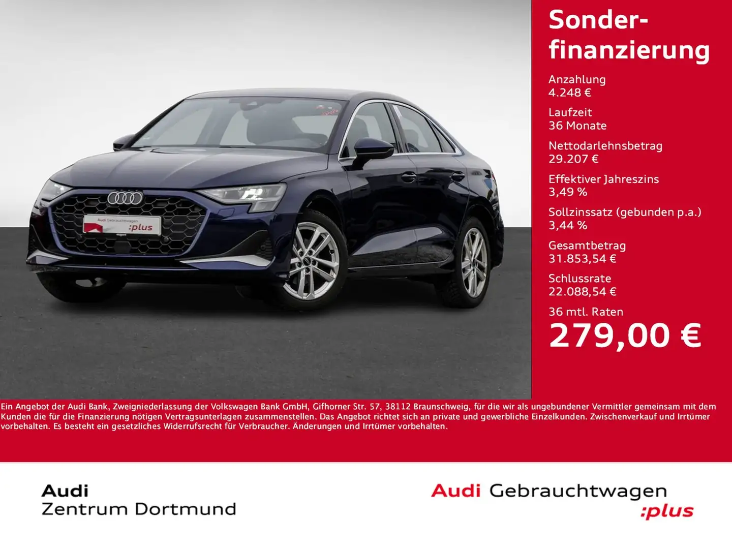 Audi A3 35 advanced NAVI KAMERA ACC LM18 SOUNDSYSTEM Blau - 1