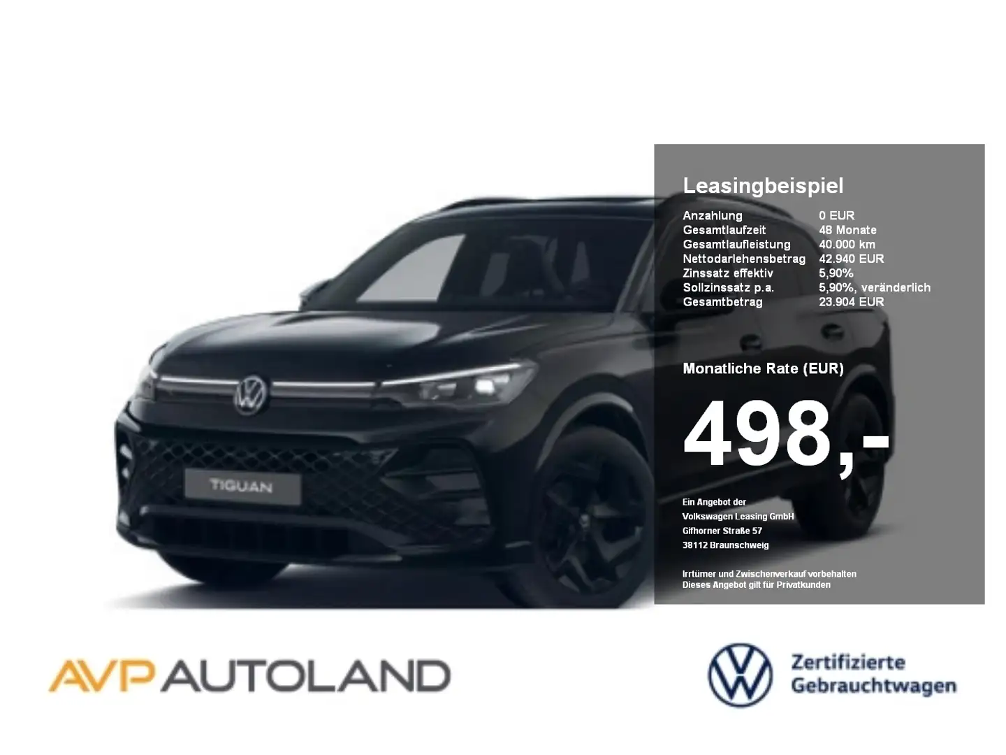Volkswagen Tiguan 1.5 eTSI DSG R-Line BLACK STYLE | PANO | Schwarz - 1