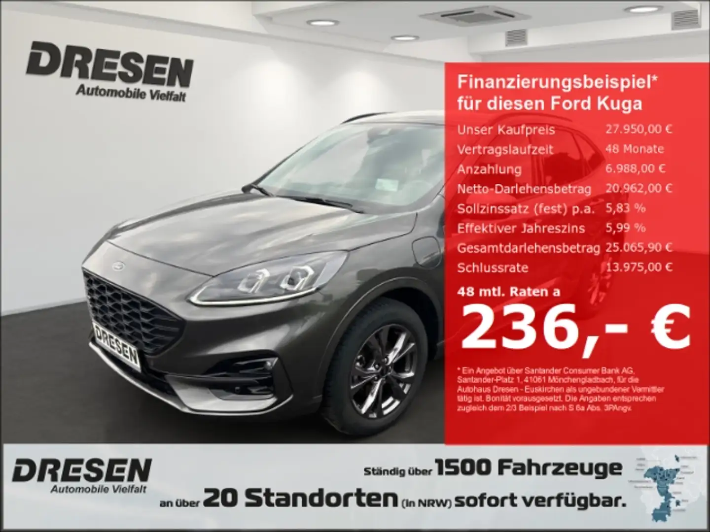 Ford Kuga Plug-In Hybrid ST-Line -PHEV 225PS Winter-Paket/ L Grau - 1