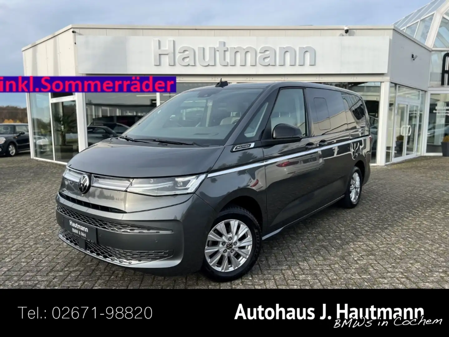 Volkswagen T7 Multivan Style lang +AHK+HUP+PANO+STH+eSITZE+ Grau - 1