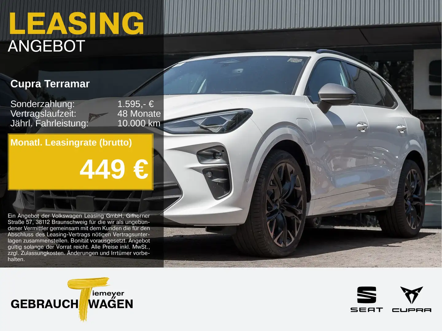 CUPRA Terramar 1.5 e-HYBRID DSG VZ AREA VIEW AHK SENNH Weiß - 1