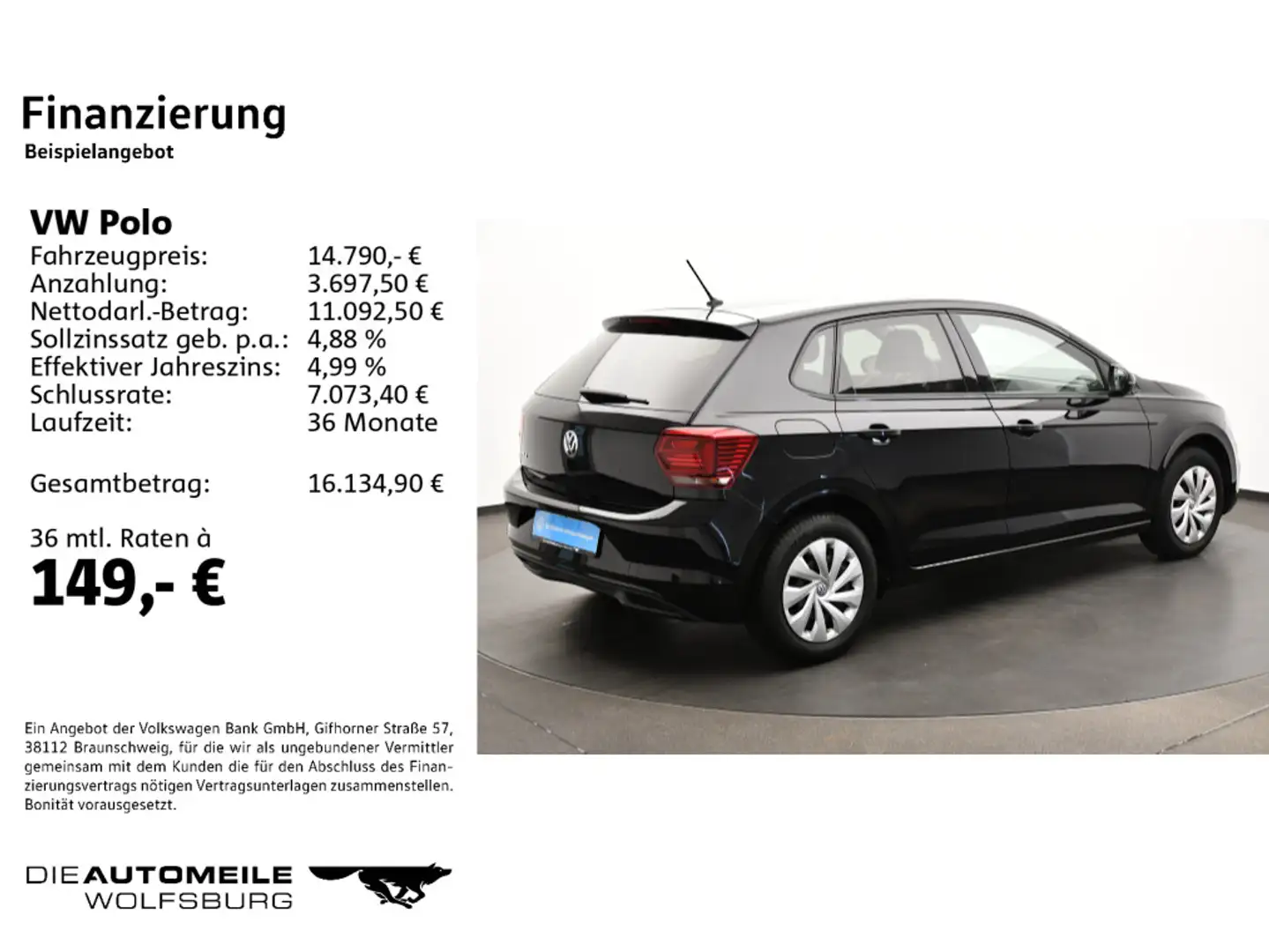 Volkswagen Polo 6 VI 1.0 TSI DSG Comfortline SITZHZ/ACC/CLI Schwarz - 2