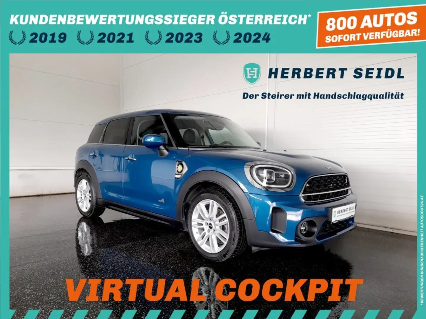 MINI Countryman SE All4 Countryman 4x4 PHEV Aut. *VOLL LED / NAVI / 18 ZOLL / HEAD-UP / VIRTUELL / KAMERA / TEILLEDER / 2-ZONEN-KLIMA* Blau - 1