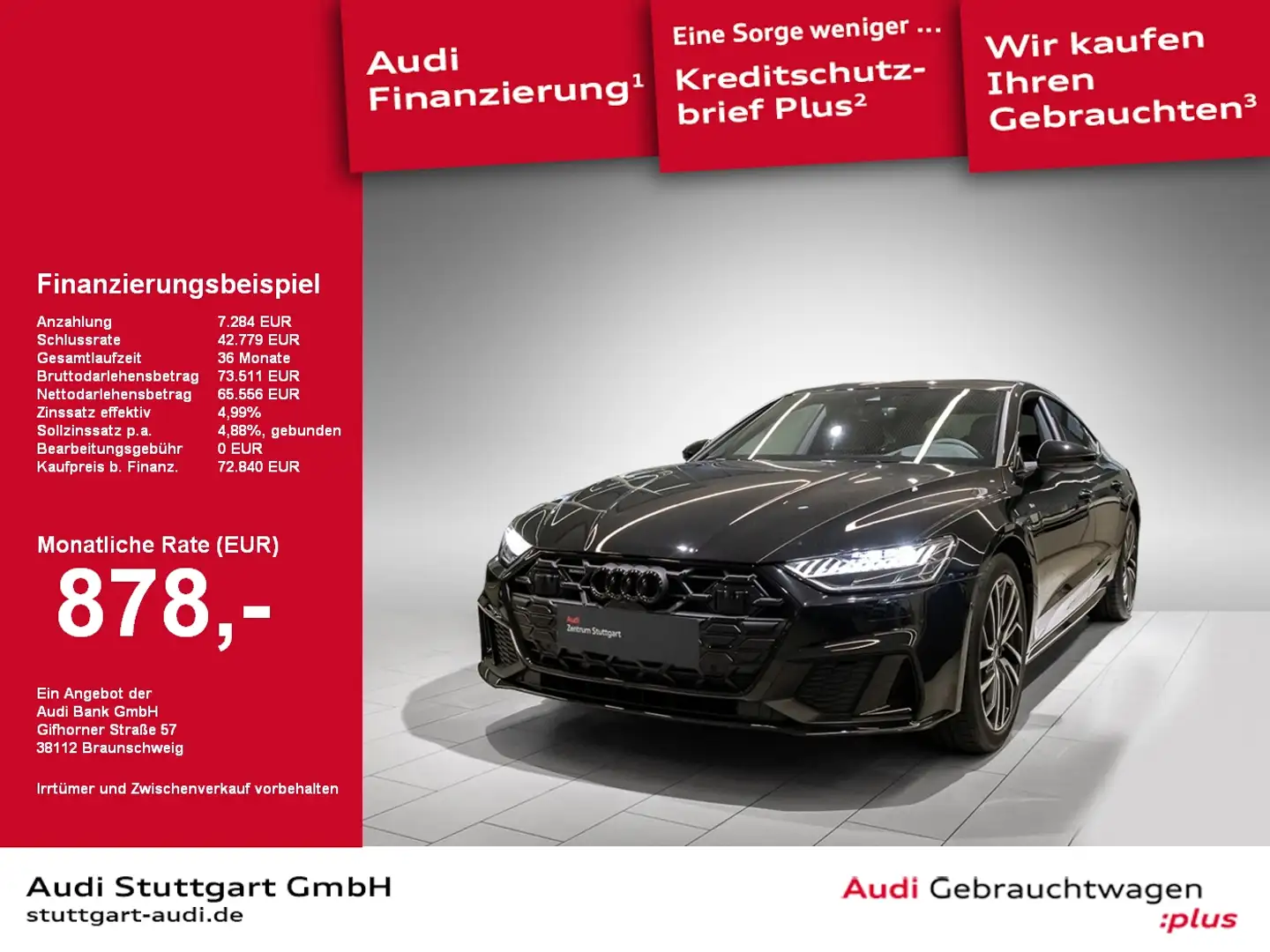 Audi A7 Sportback 40 TDI qu S line Matrix VC HuD 360° Nero - 1