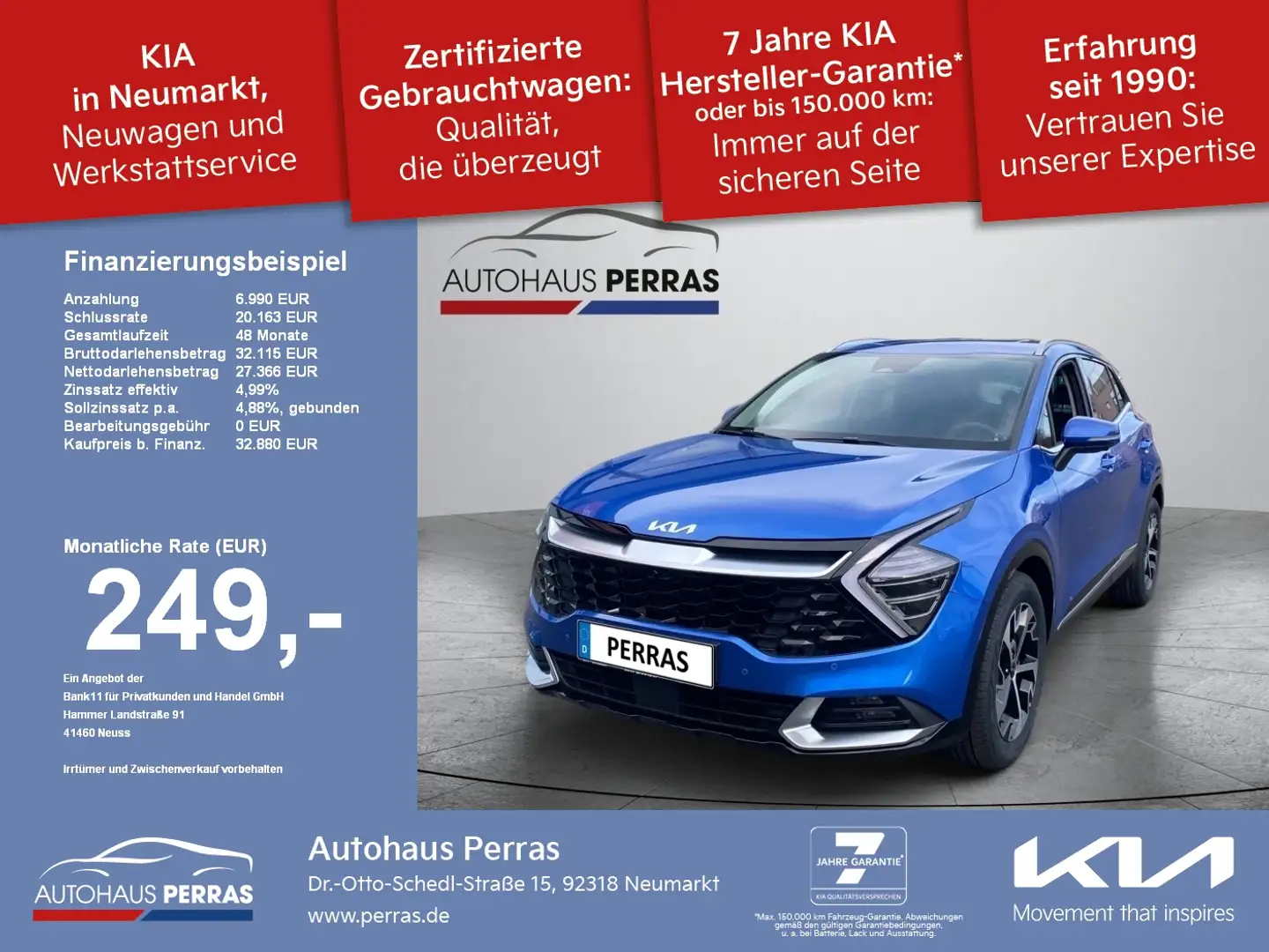 Kia Sportage 1.6 T-GDI DCT7 Spirit, Sound, DriveWise Plus Paket Blau - 1