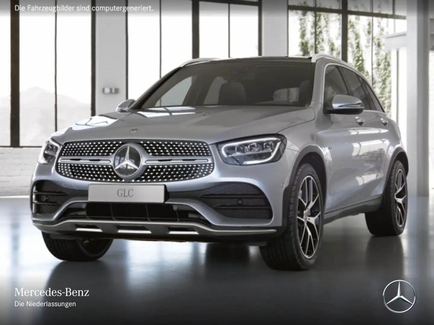 Mercedes-Benz GLC 300 e 4M AMG+PANO+AHK+LED+FAHRASS+KAMERA+HUD Silber - 2