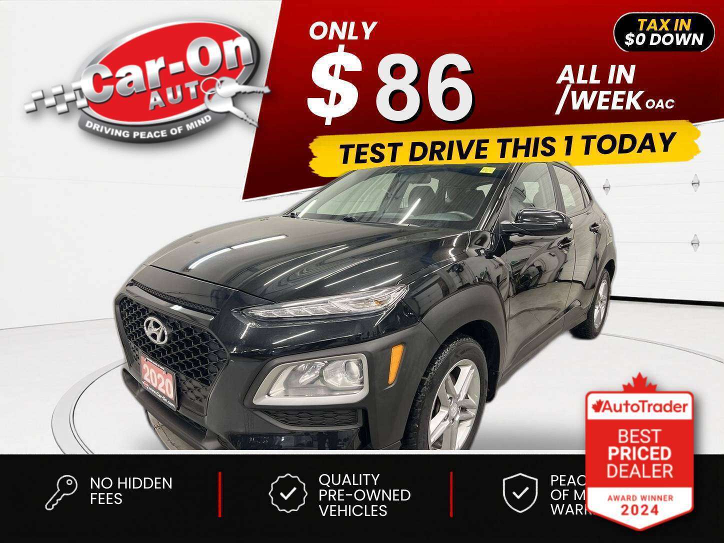 Black 2020 Hyundai Kona Automatic