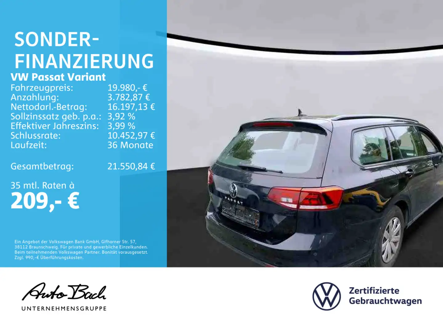 Volkswagen Passat Variant 2.0 TDI DSG Navi LED GRA EPH DAB Nero - 2