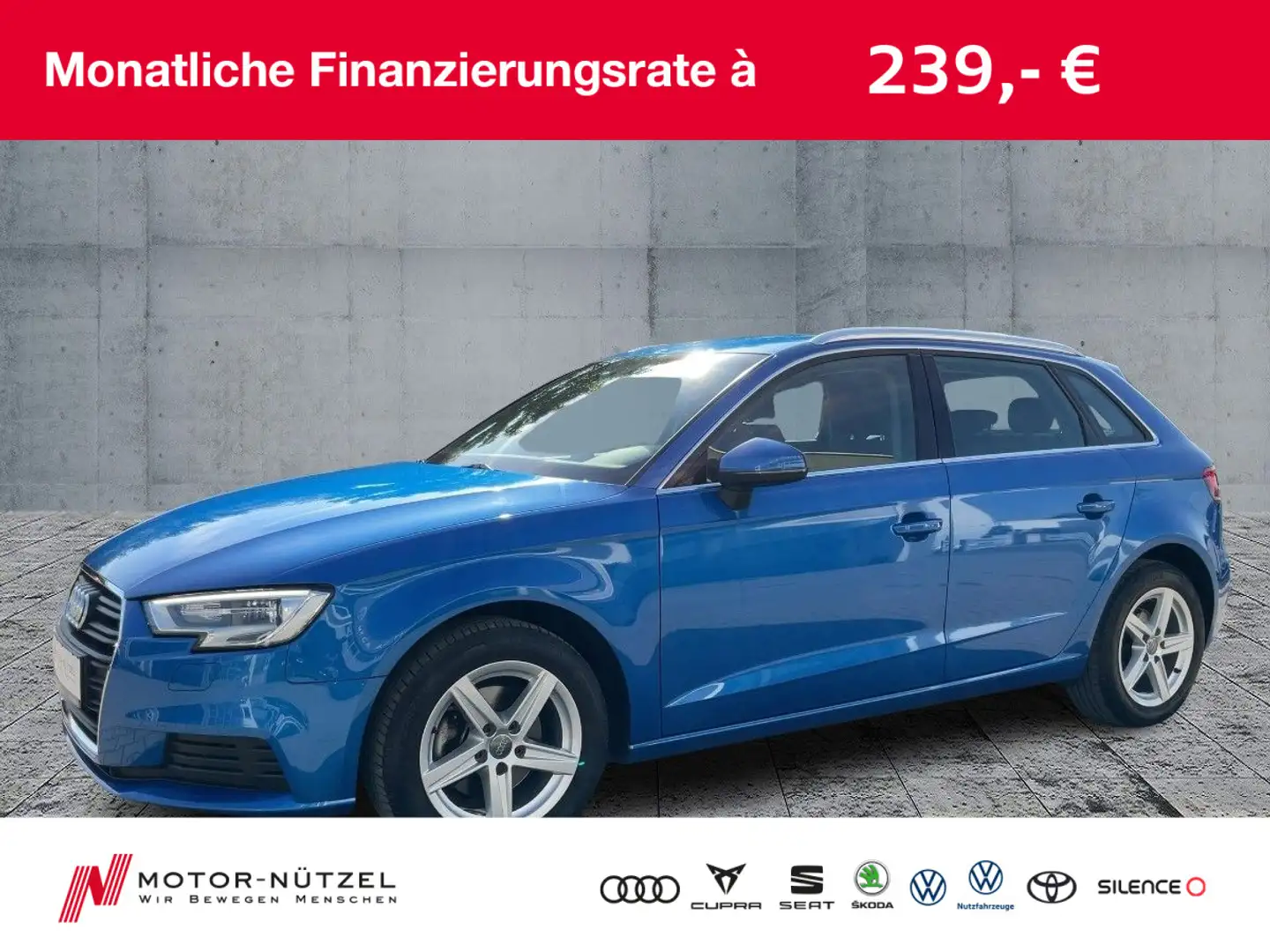 Audi A3 30 TFSI BI-XEN+NAVI+GRA+PDC+SHZ+MFL Blu/Azzurro - 1