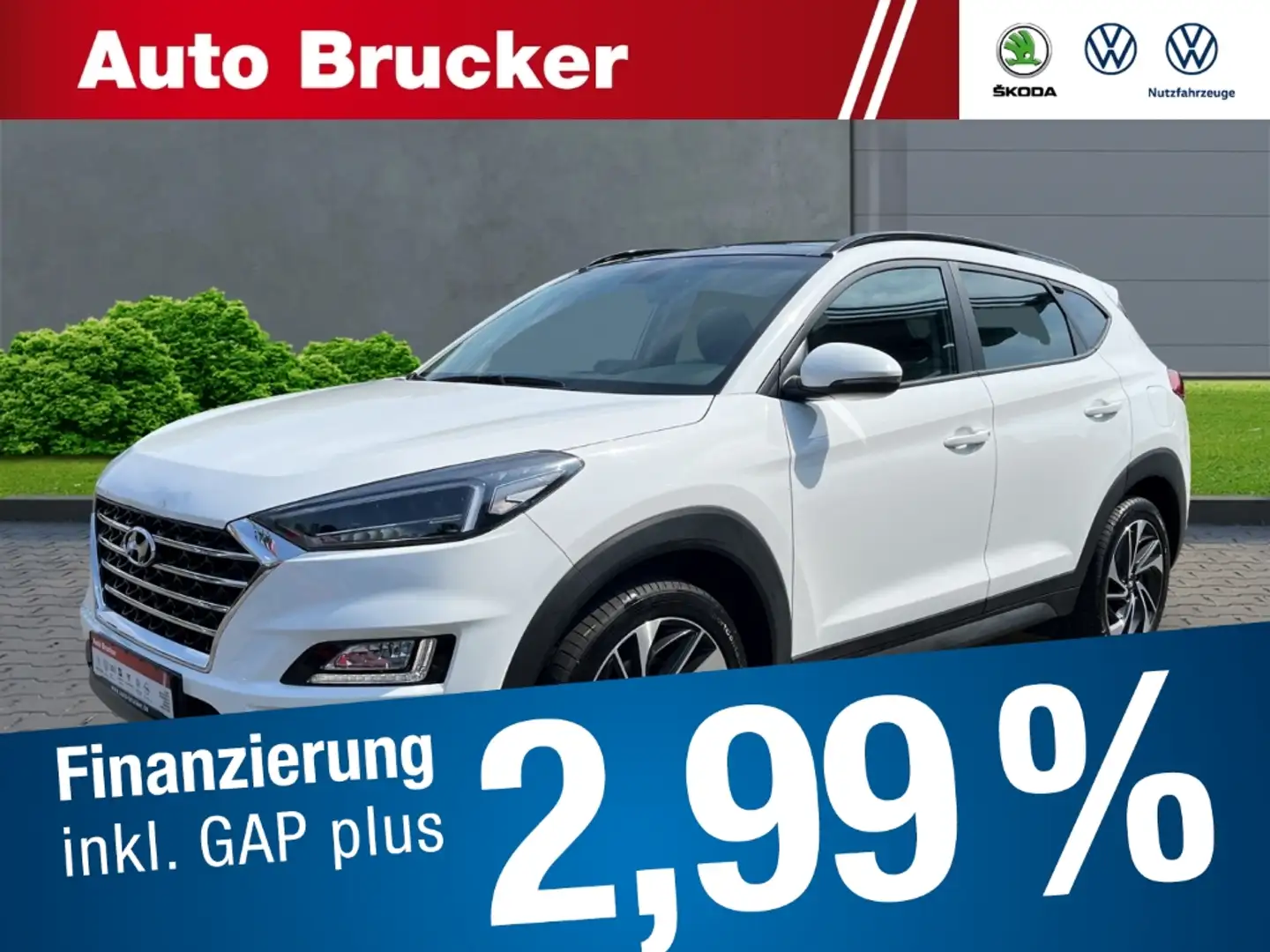 Hyundai TUCSON Trend 1.6 Allrad+Pano+LED+Navi+RFK+SHZ+2-Zonen-Kli Wit - 1