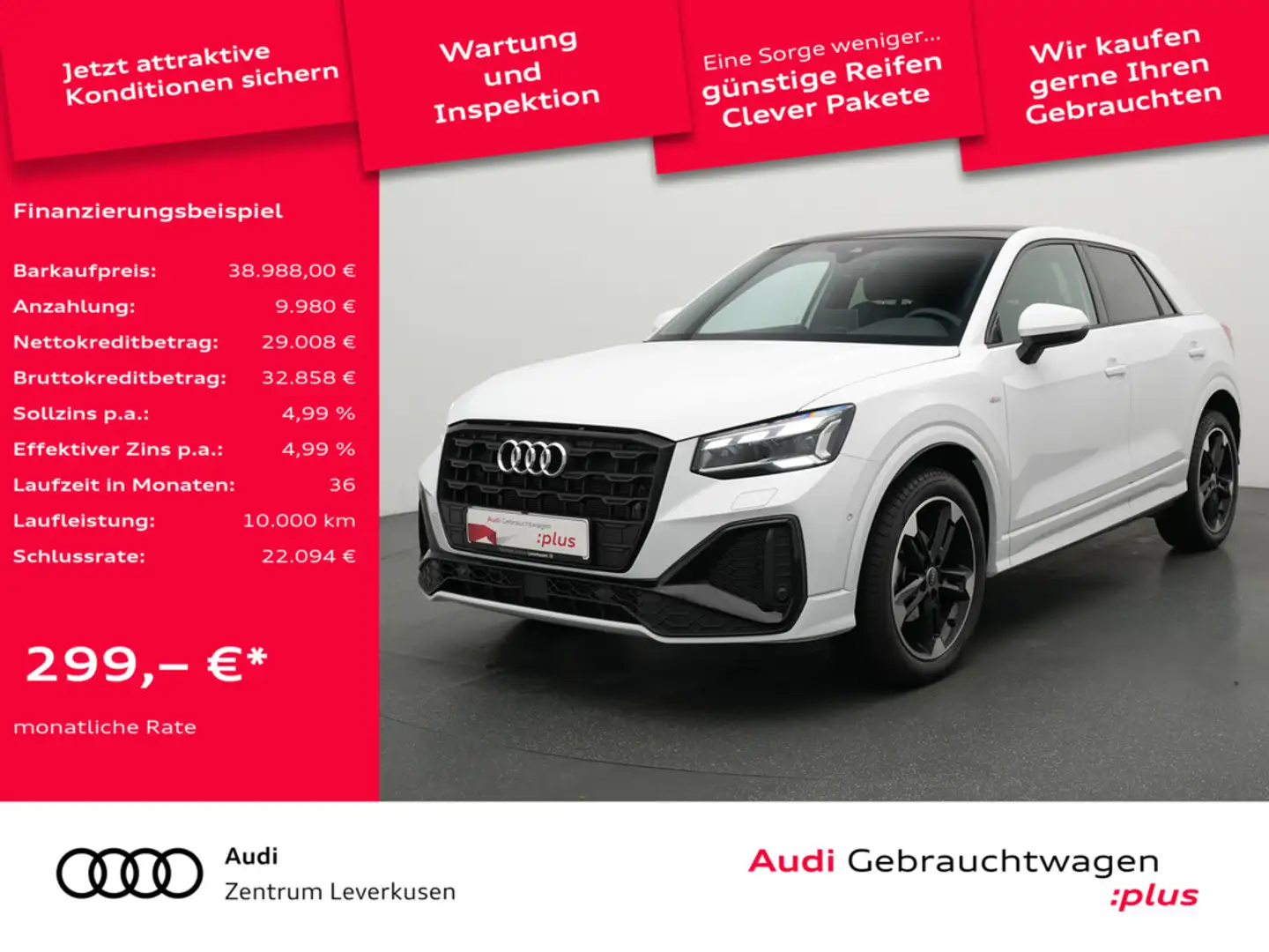 Audi Q2 S line S-TRON VIRT SHZ CARPLAY PDC AHK PANO Schwarz - 1
