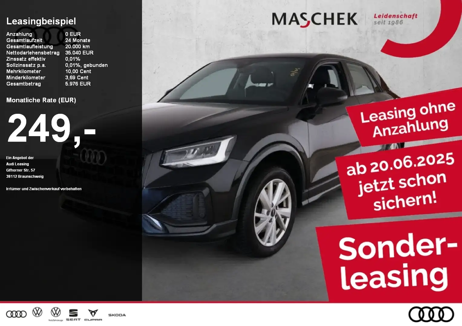 Audi Q2 Advanced 40 TFSI BlackEd Navi Leder Kamera Noir - 1