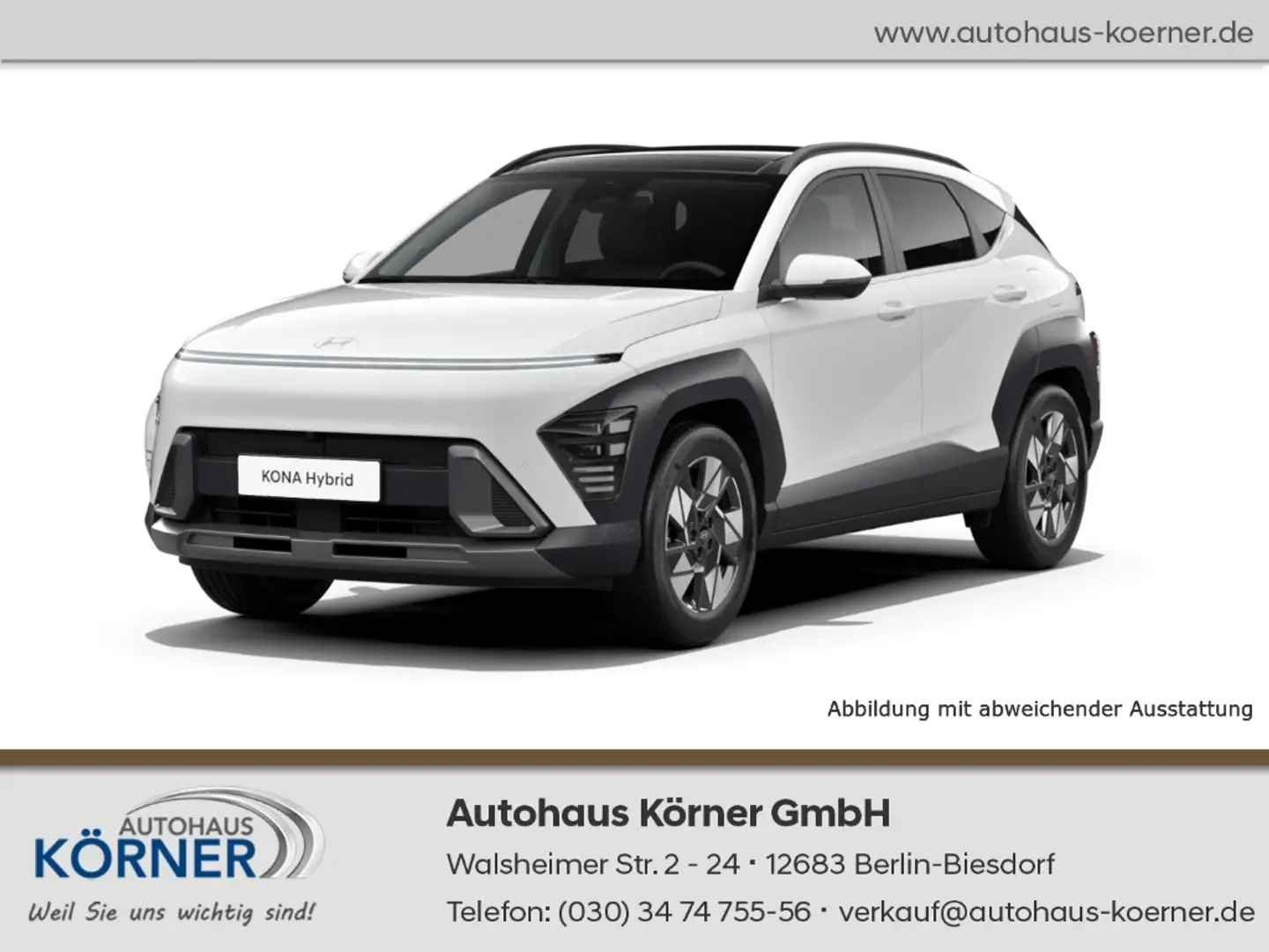 Hyundai KONA HEV 1.6GDI PRIME Glasschiebedach NAVI LEDER Blanc - 1