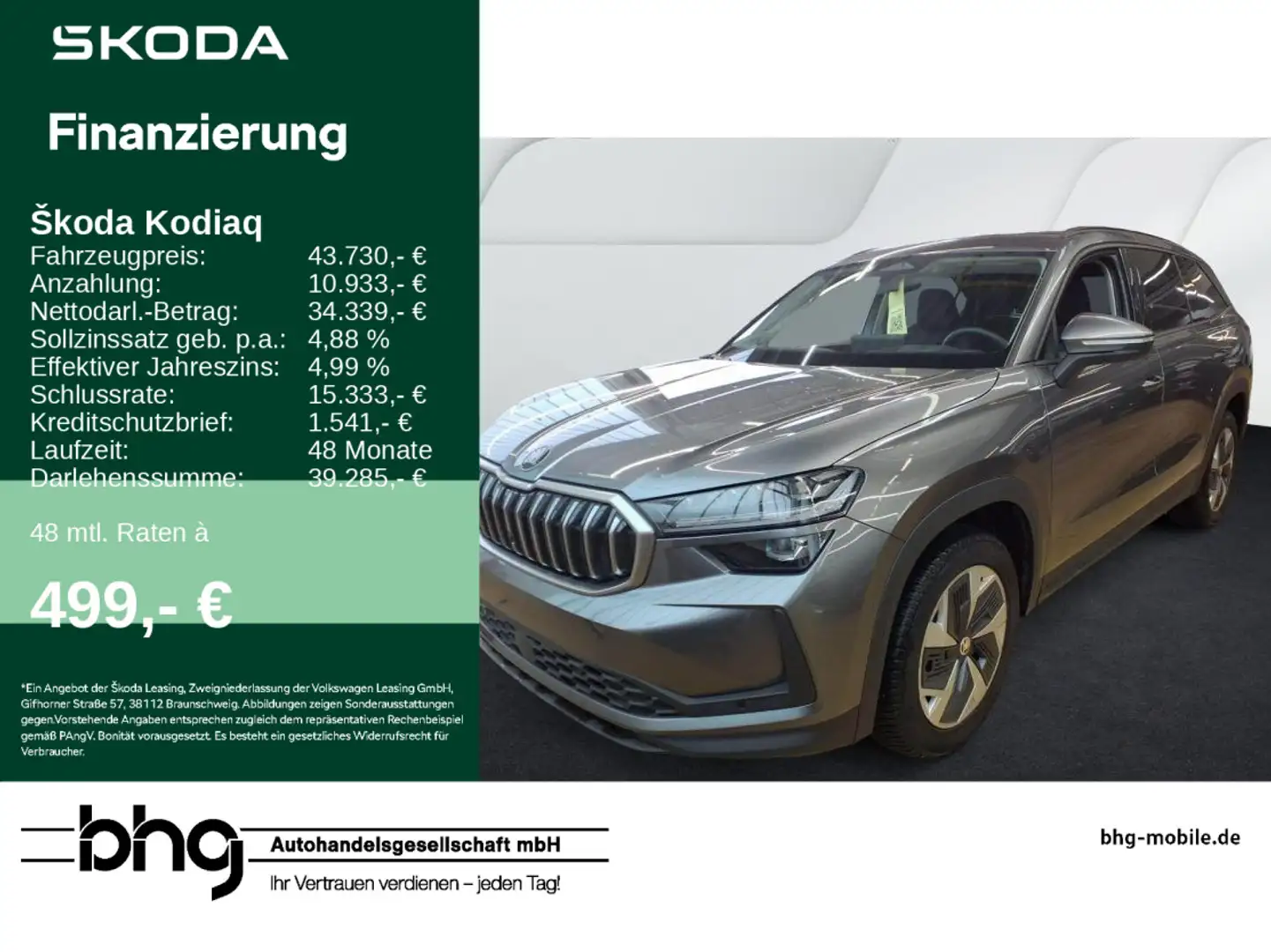 Skoda Kodiaq 2.0 TDI 4x4 DSG SELECTION #PANO #HEAD-UP Grau - 1