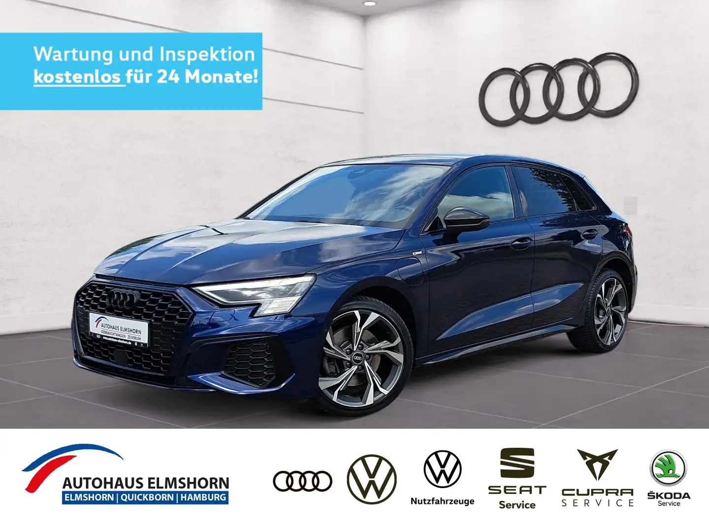 Audi A3 Sportback S line 40 TFSIe S tronic PANO NAV MATRI Blau - 1
