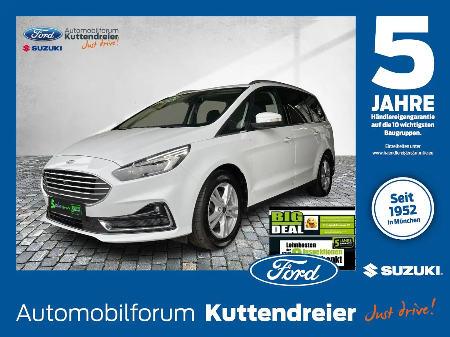 Ford Galaxy Titanium 7-Sitze Voll-LED AHKschw. Navi Blanc - 1