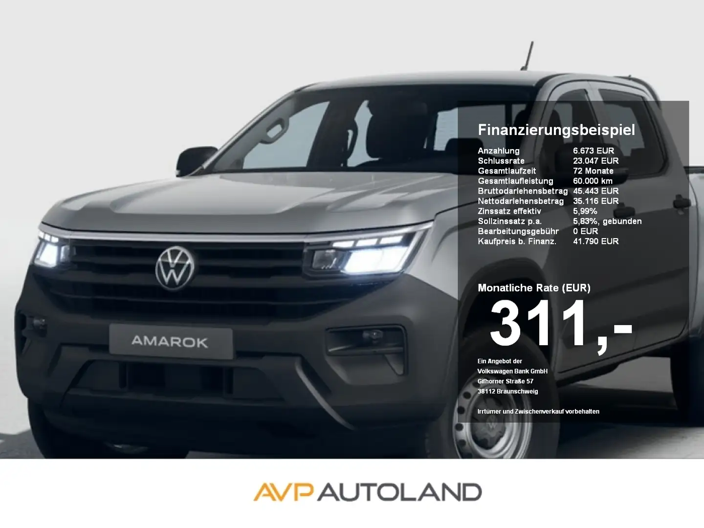 Volkswagen Amarok DC 2.0 TDI 4MOTION | LED | AHK | KAMERA | Grijs - 1