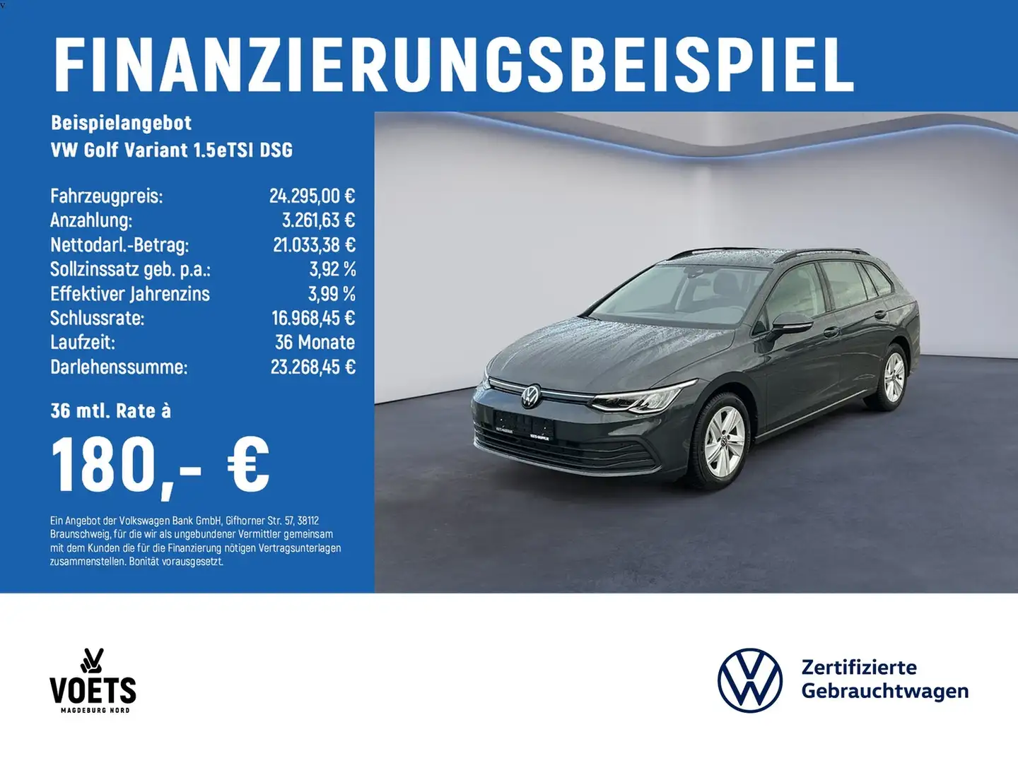 Volkswagen Golf Variant 1.5eTSI DSG Life LED+NAVI+AHK+DAB+ Grijs - 2