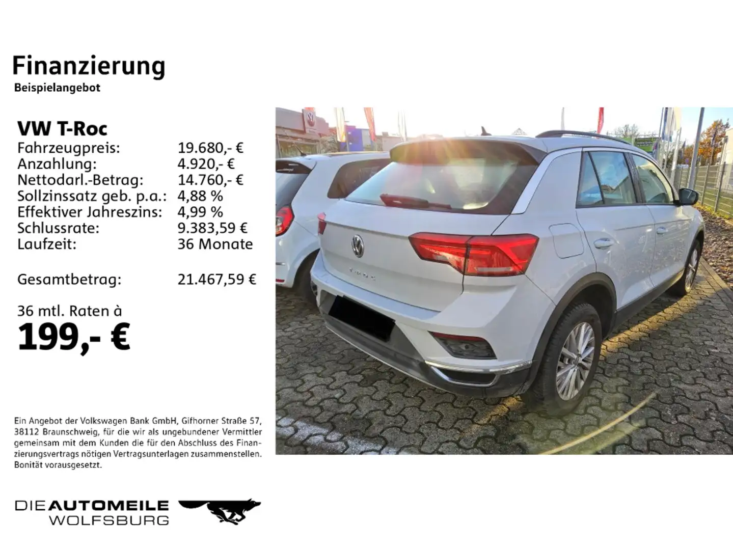 Volkswagen T-Roc 1.0 TSI Style Tempo/Einparkhi/Multilenk Weiß - 2