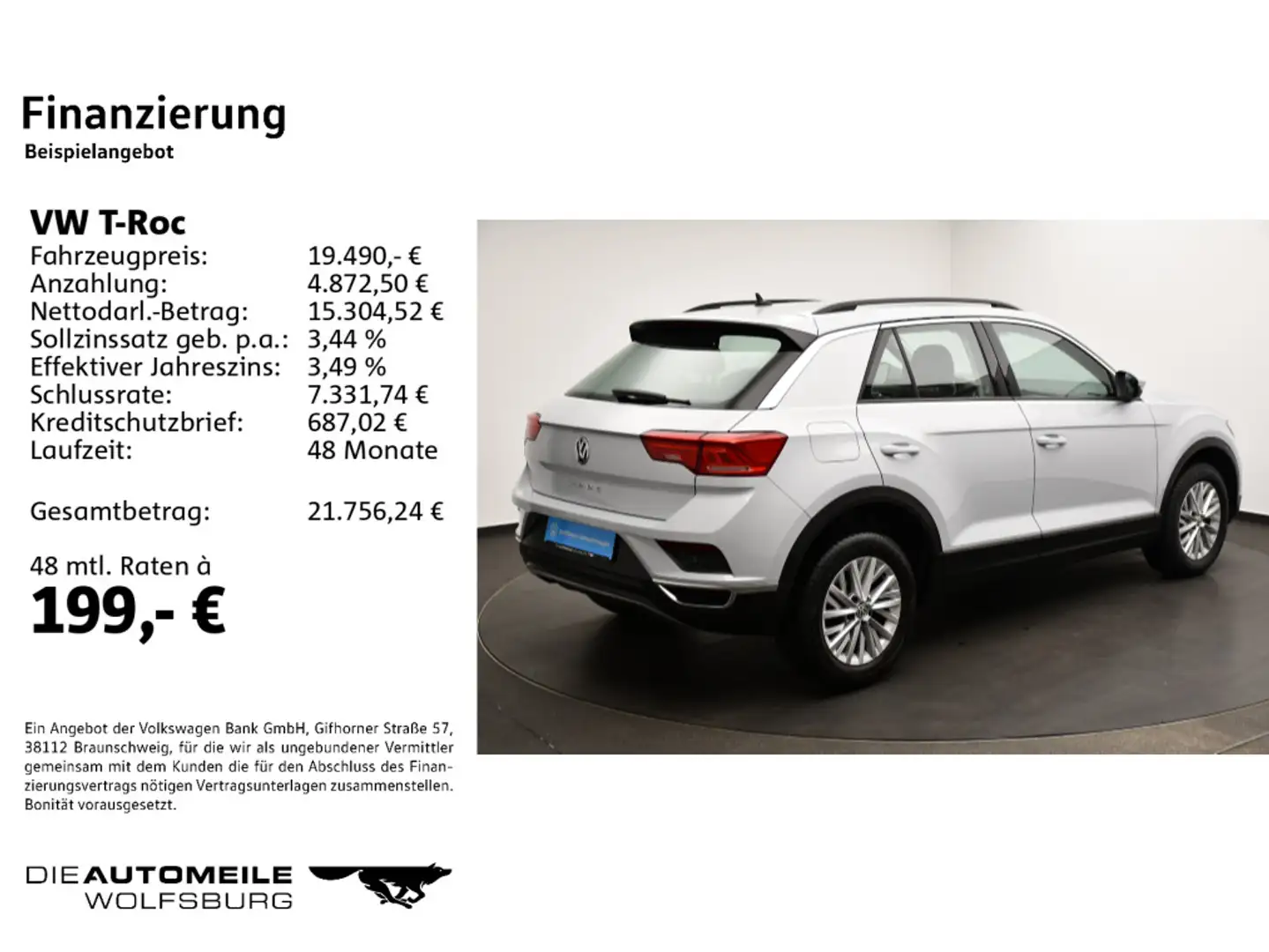 Volkswagen T-Roc 1.0 TSI Style Tempo/Einparkhi/Multilenk Weiß - 2