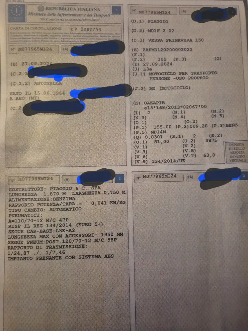 Vespa Primavera 150 3V 150 primavera euro 5+ Белый - 1