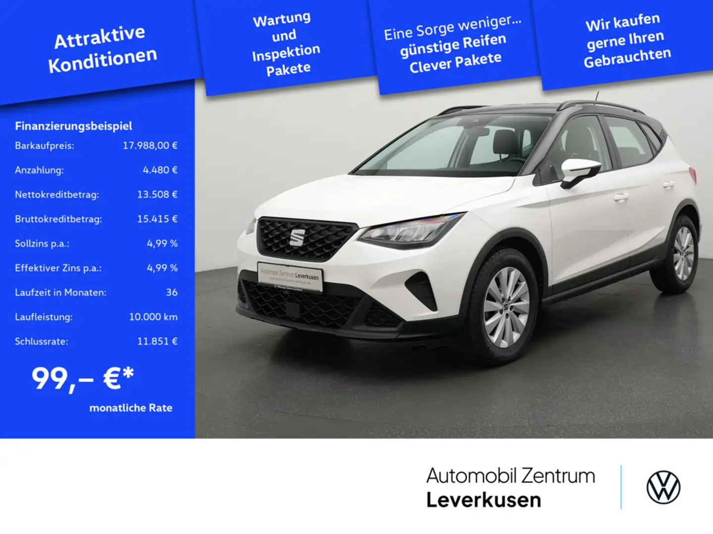 SEAT Arona Style VIRT NAVI PDC LED ACC KLIMA CARPLAY Schwarz - 1