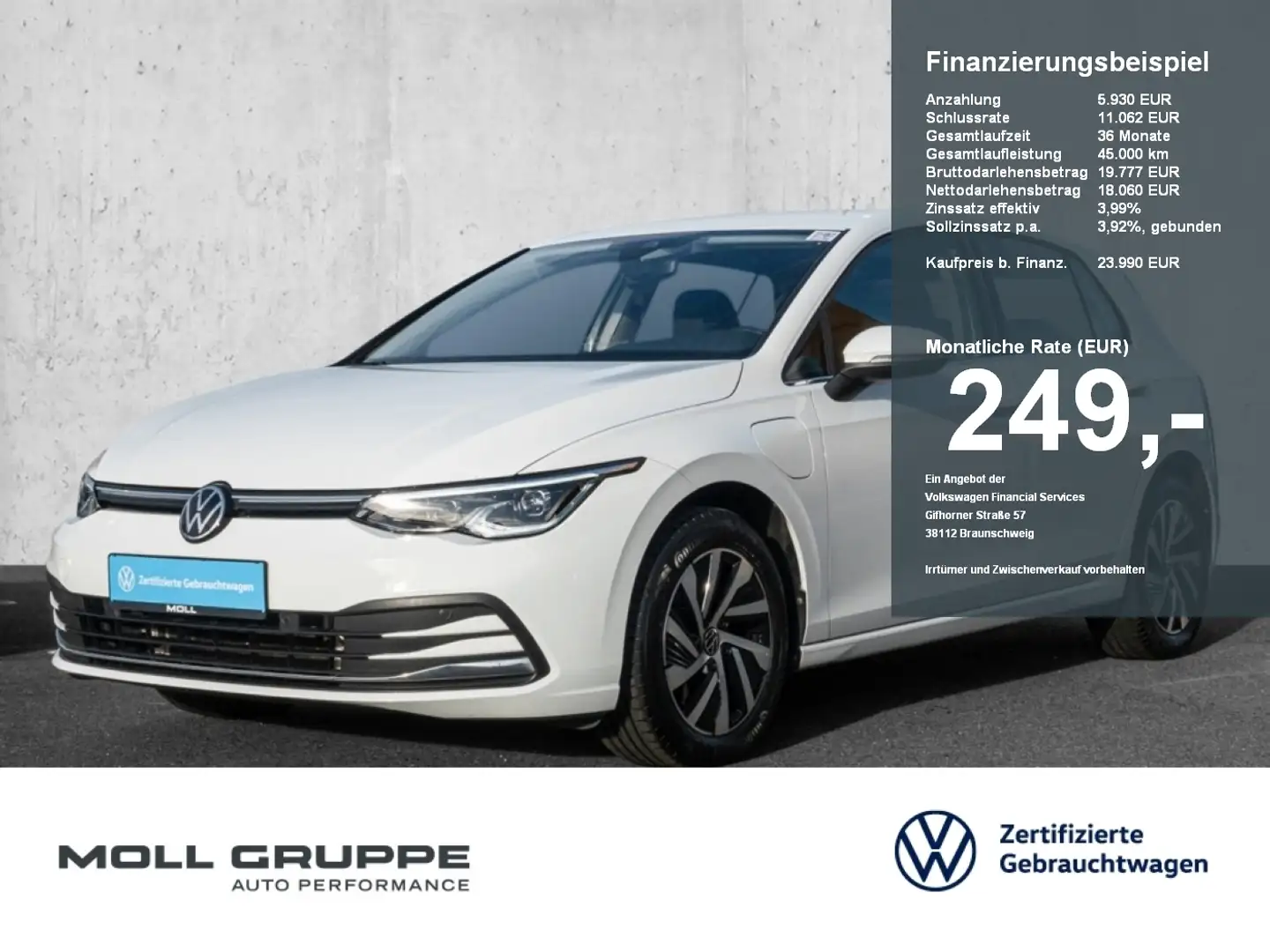 Volkswagen Golf 1.4 eTSI eHybrid Style Weiß - 1