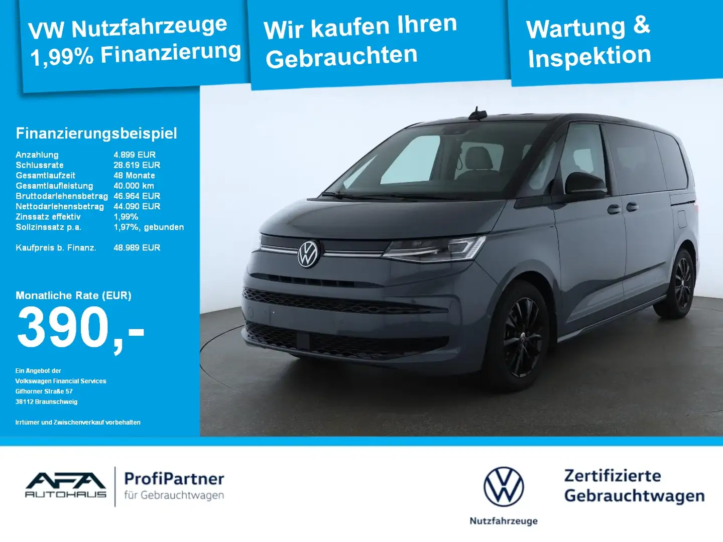 Volkswagen T7 Multivan 2.0 TDI Edition DSG AHK*Matrix*DCC Grau - 1