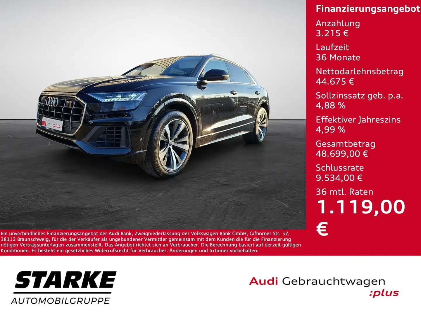 Audi Q8 50 TDI tiptronic quattro NaviPlus Matrix AHK Pa... Noir - 1