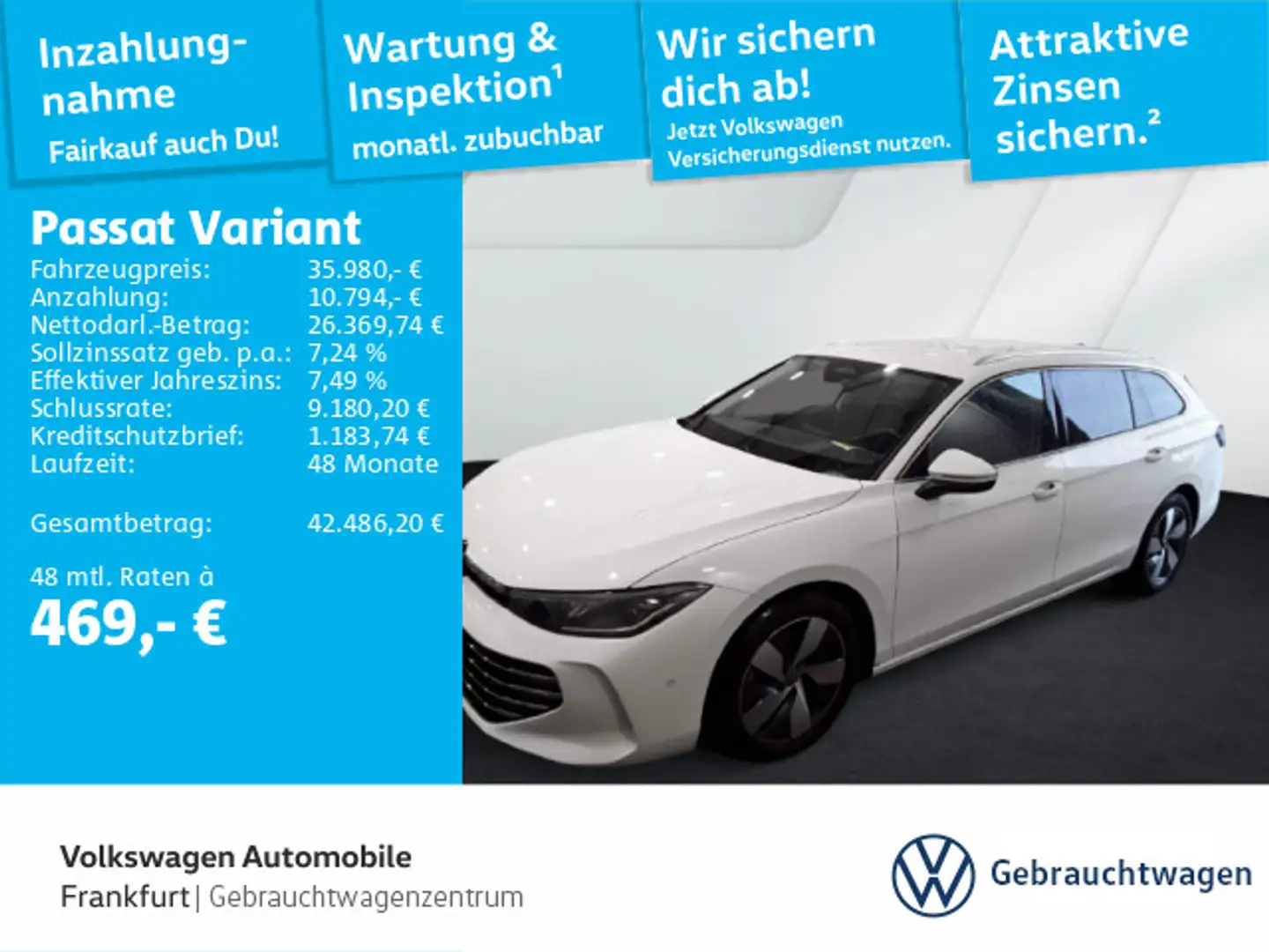 Volkswagen Passat Variant 2.0 TDI DSG Elegance Navi IQ.Ligh Weiß - 1