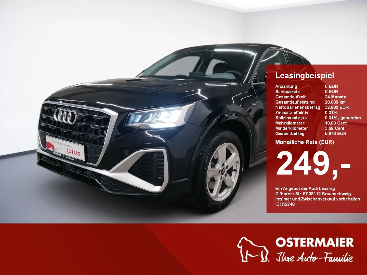 Audi Q2 S-LINE 35TDI 150PS.STRONIC.LED.AC-AUTOM.B&O.AHK.VI Schwarz - 1