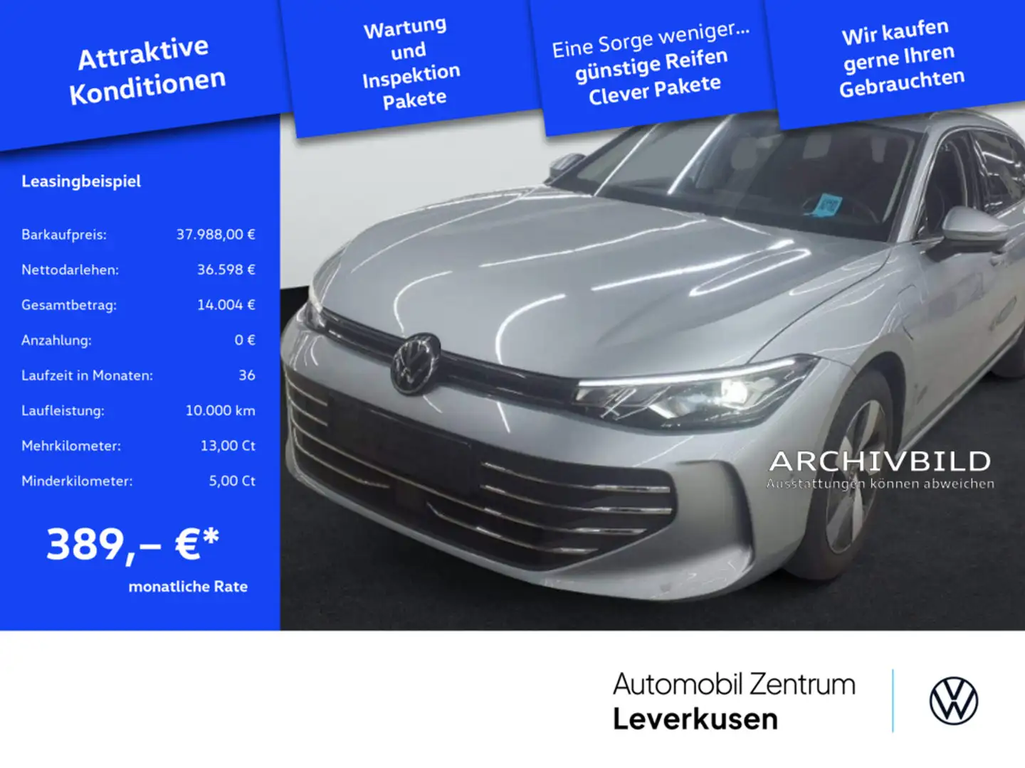 Volkswagen Passat eHybrid Business LEDER NAVI VIRT ACC A Silber - 1