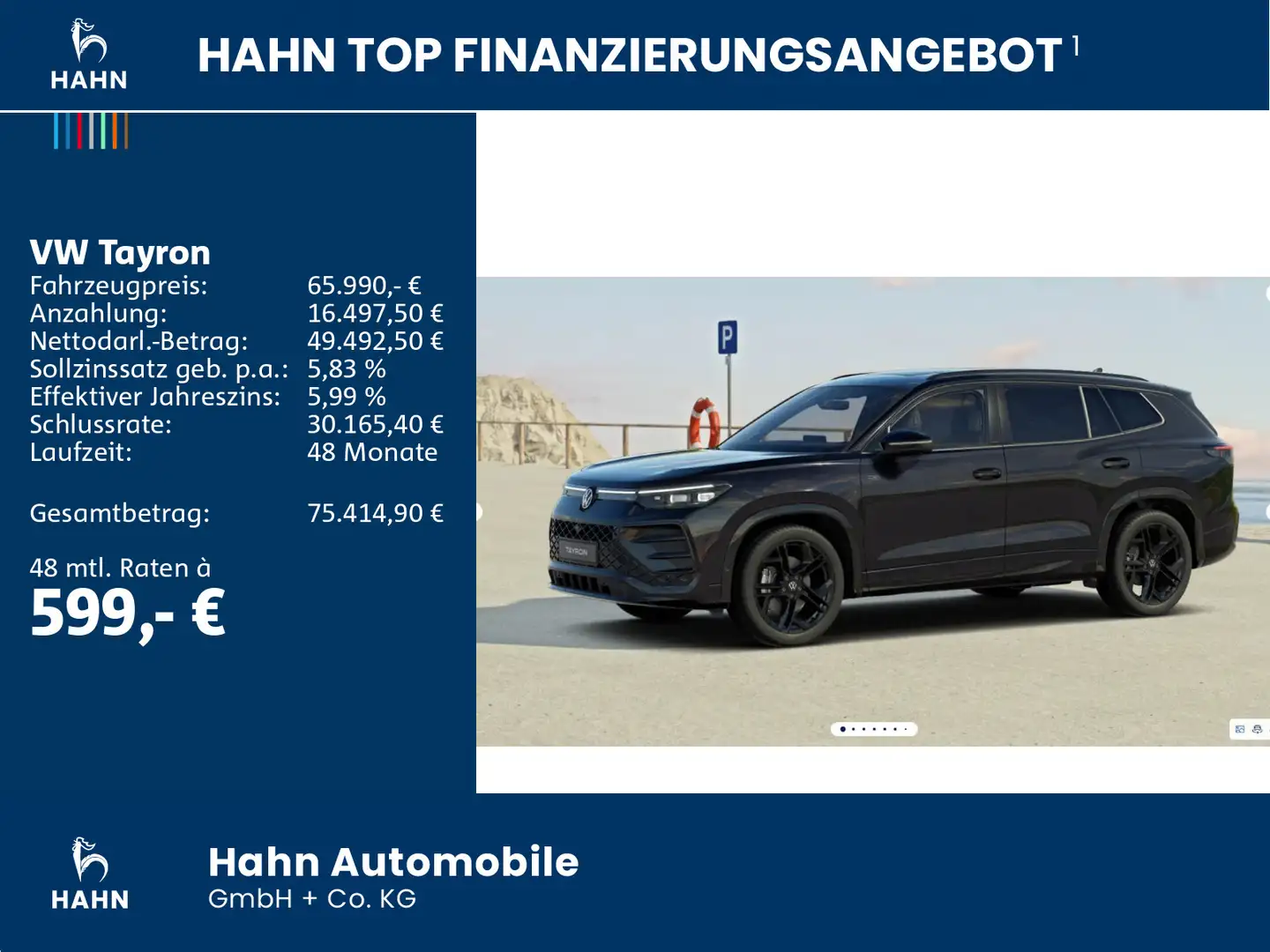 Volkswagen Tayron R-Line 2,0TSI 195kW 4MOTION DSG BLACKSTYL Schwarz - 2