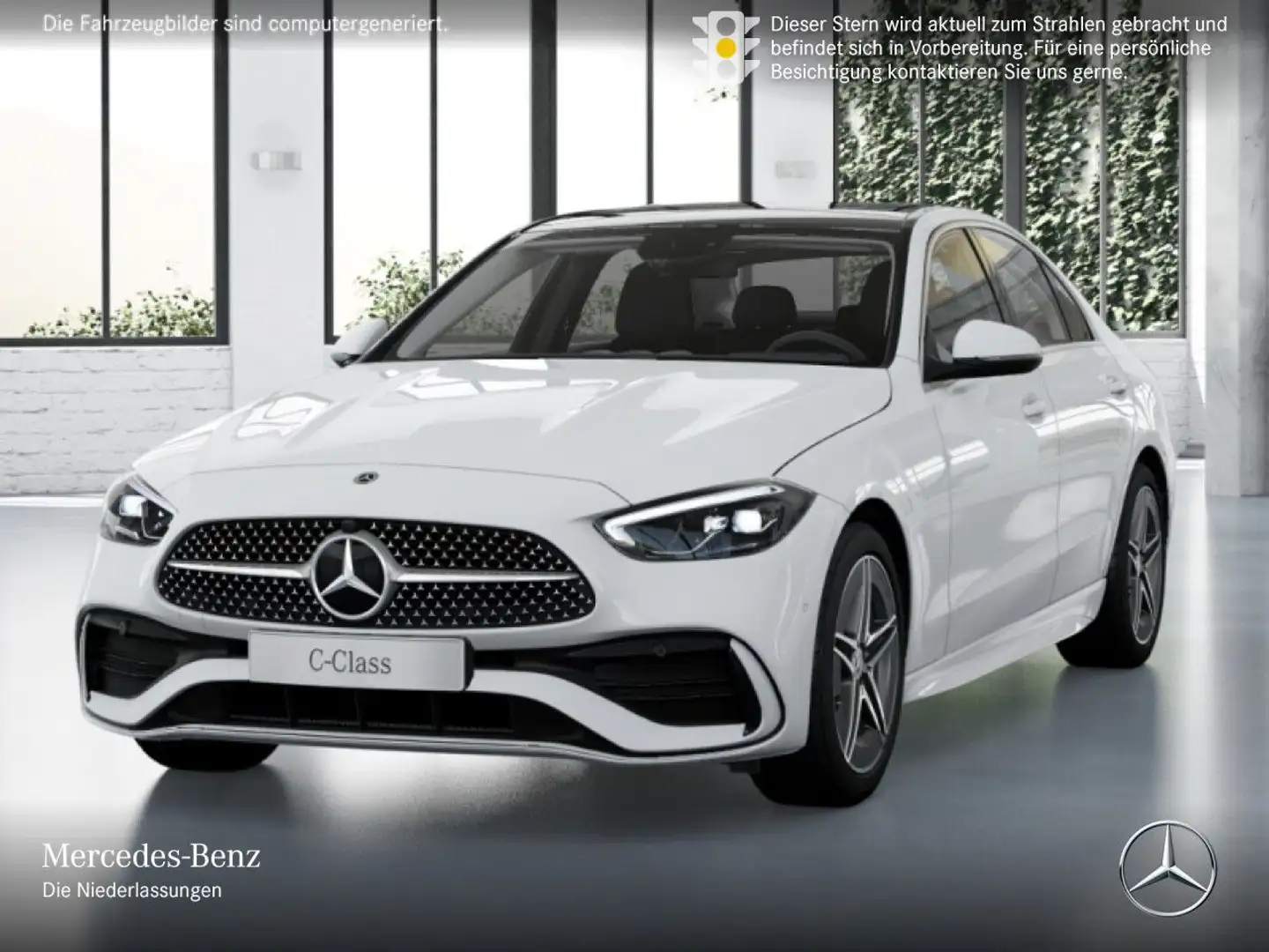 Mercedes-Benz C 180 AMG+PANO+LED+KAMERA+TOTW+KEYLESS+9G Weiß - 2