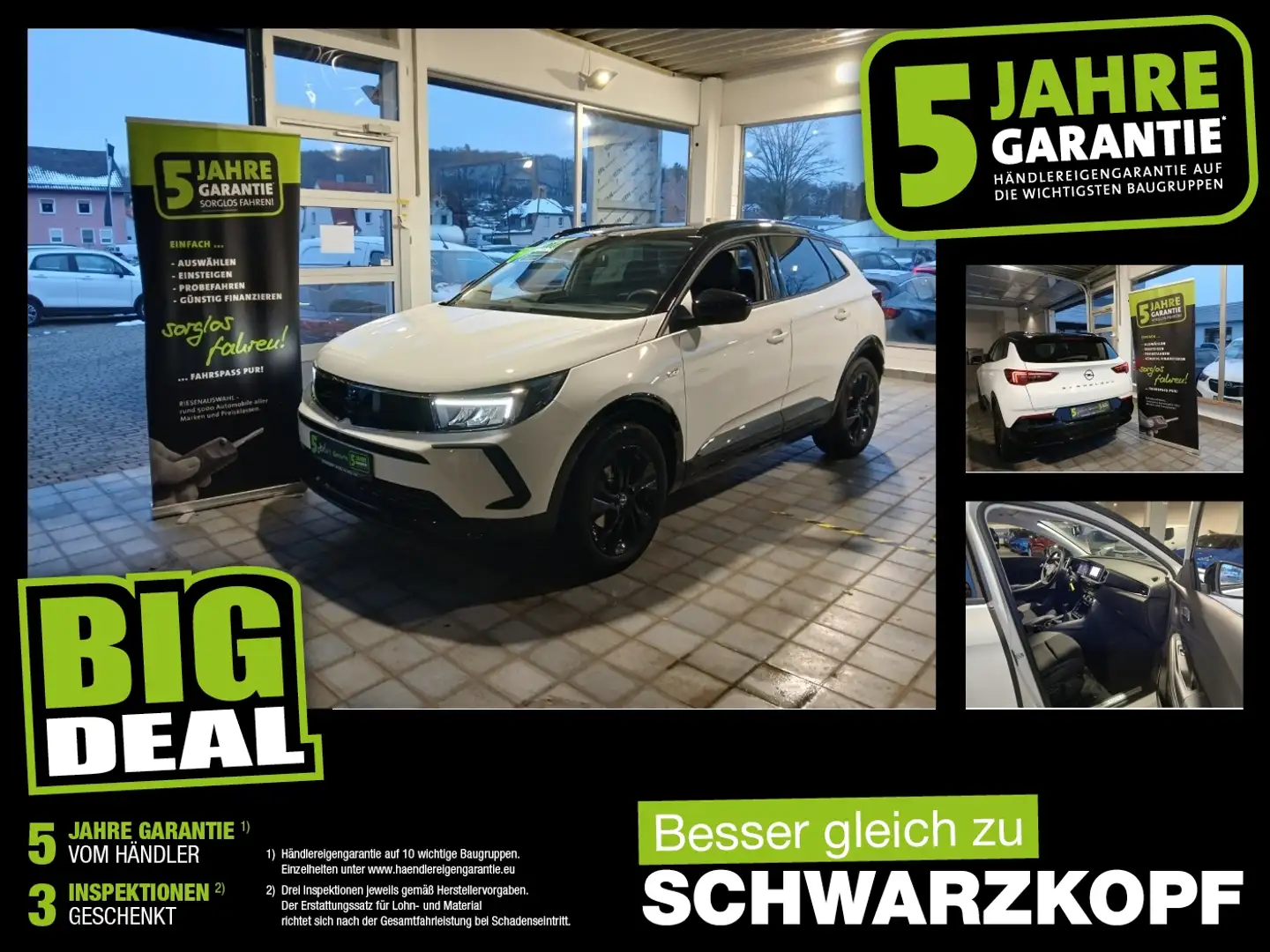 Opel Grandland 1.2T LED+Navi+Sitzheizung,Parkpilot Weiß - 1