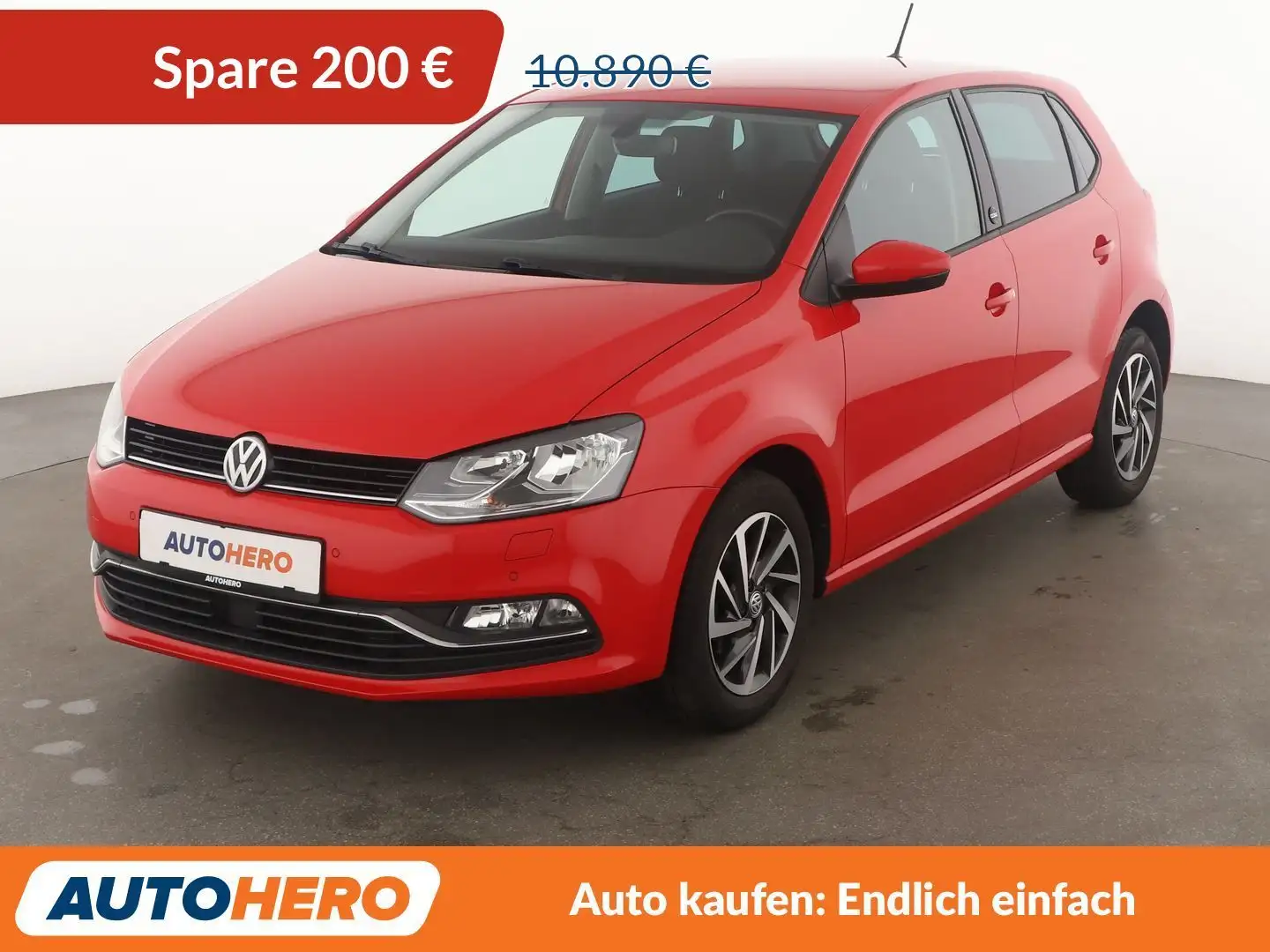 Volkswagen Polo 1.0 Sound BlueMotion*PDC*SHZ*TEMPO*KLIMA*GARANTIE* Rouge - 1