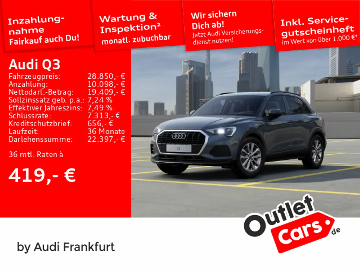 Audi Q3 35 TFSI S tronic LED DAB VC PDC Grau - 1