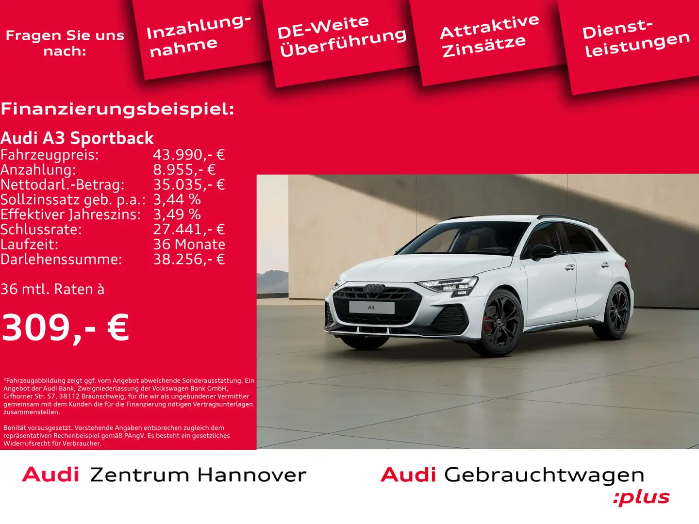 Audi A3 S line 35 TFSI HuD Matrix SONOS Kam Weiß - 2