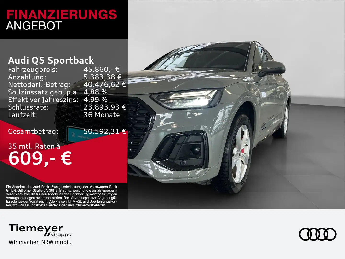 Audi Q5 50 TFSI e Q 2x S LINE AHK PANO LM19 Grau - 1