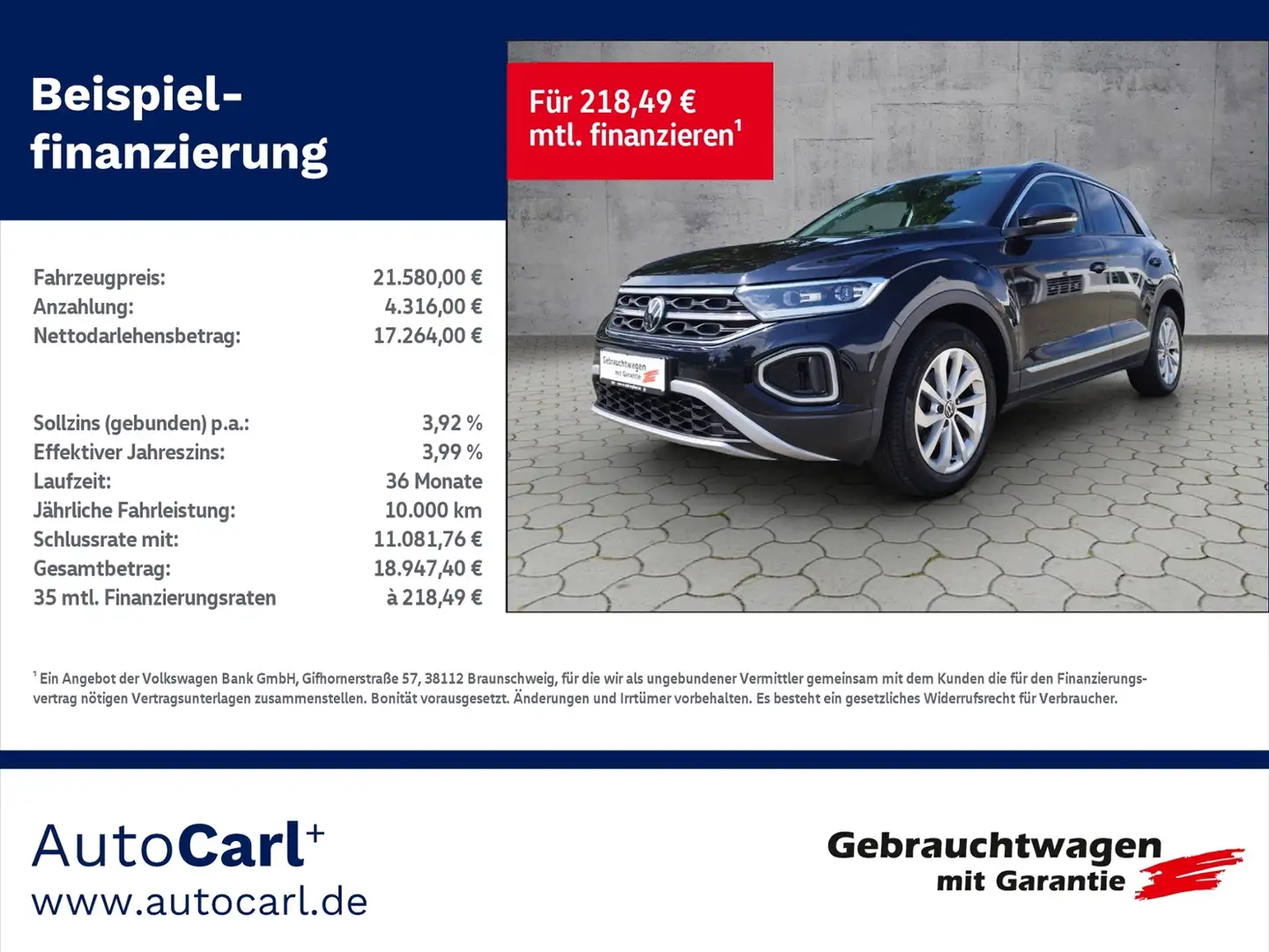 Volkswagen T-Roc Style 1.5 TSI 2-Zonen/AHK/SHZ KLIMA ALU Noir - 1