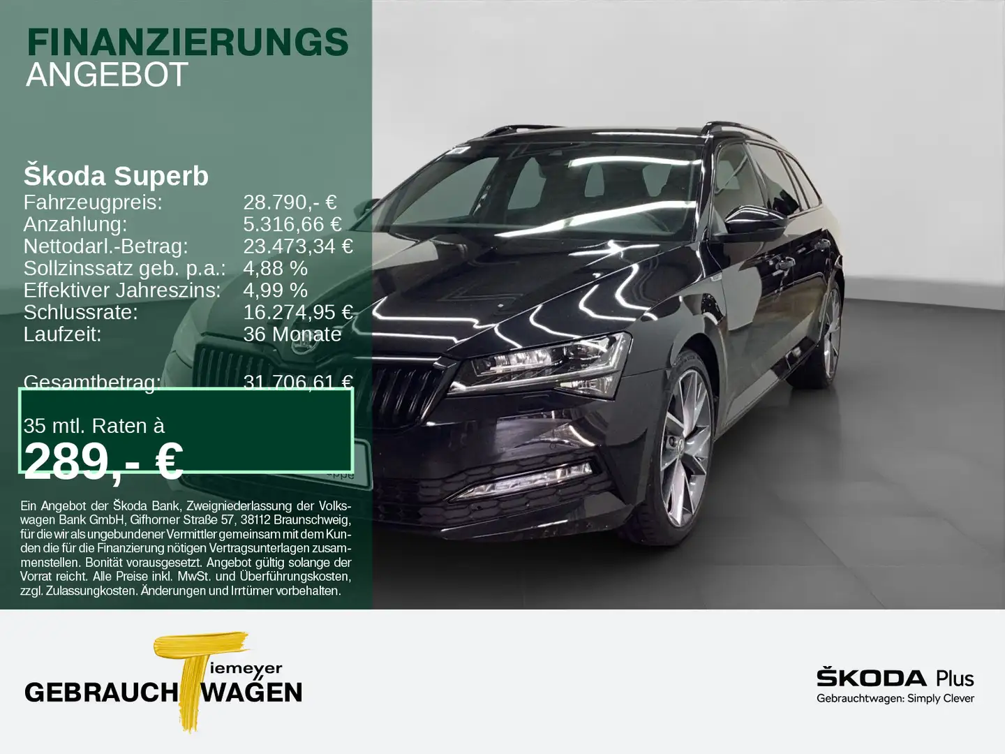 Skoda Superb Combi 2.0 TSI DSG SPORTLINE MATRIX LM19 Schwarz - 1