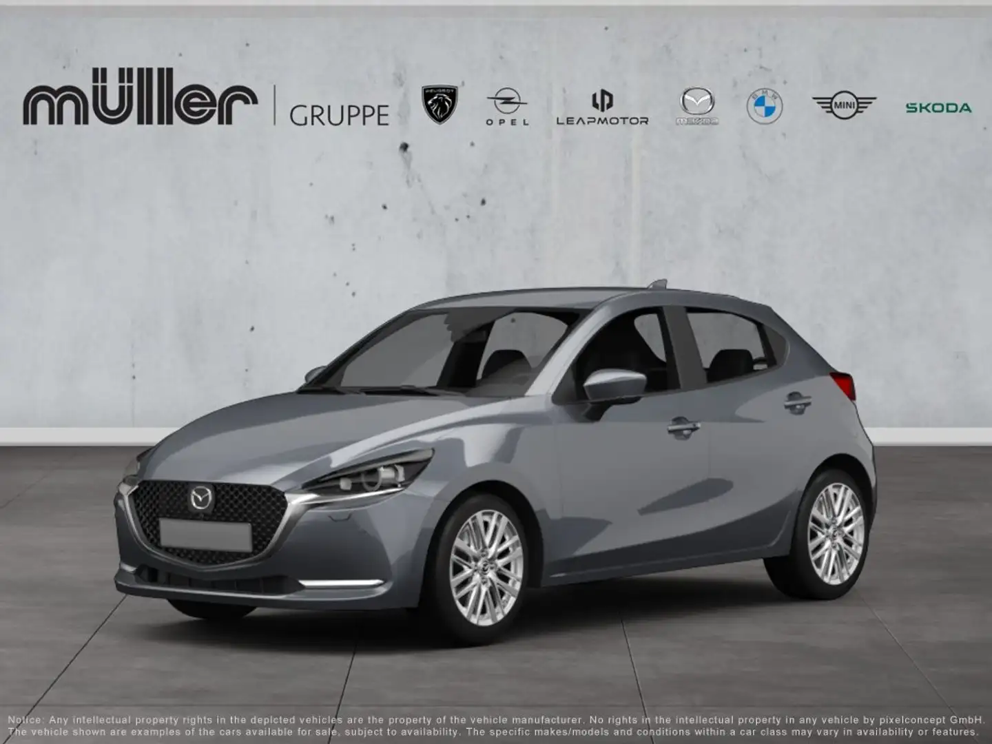 Mazda 2 Hybrid VVT-i 116 PS e-CVT FWD CENTRE Grau - 1