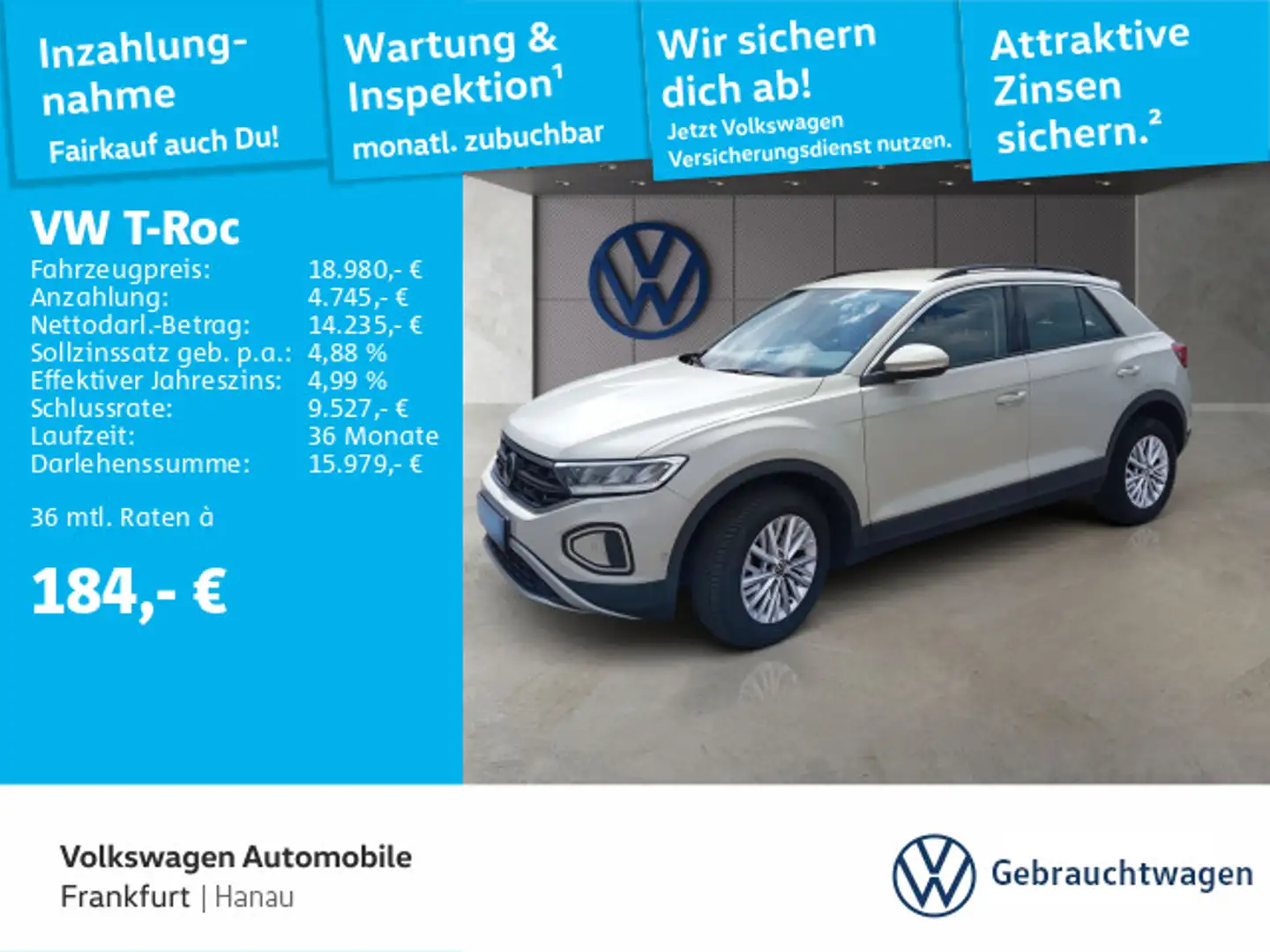 Volkswagen T-Roc 1.0 TSI Life Spurhalteassistent LED-Rückle Vert - 1