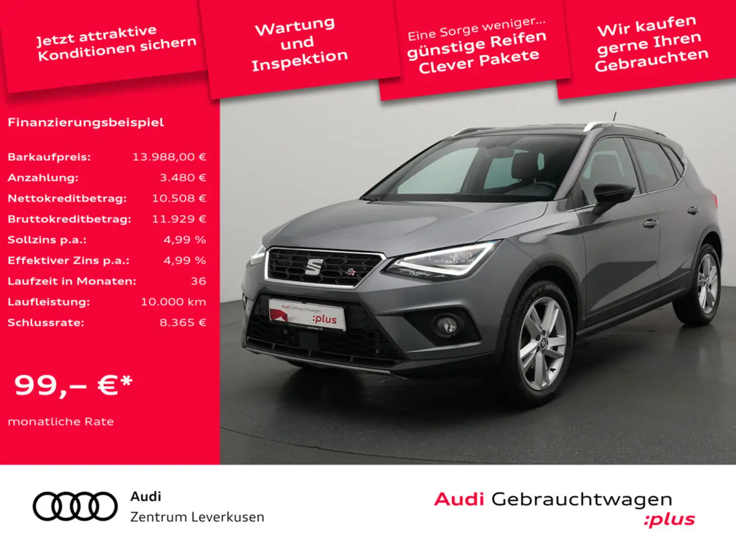 SEAT Arona FR CARPLAY AHK LED PDC KAM NAVI LEDER Schwarz - 1