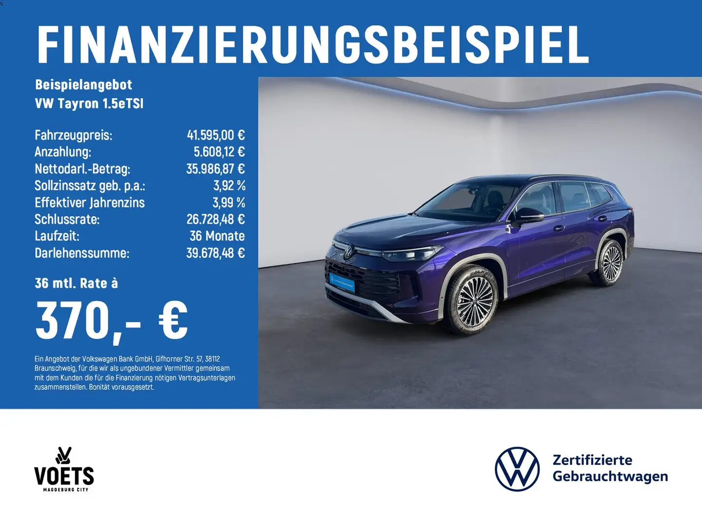 Volkswagen Tayron 1.5eTSI Life DSG+NAVI+KAM+LED Paars - 2