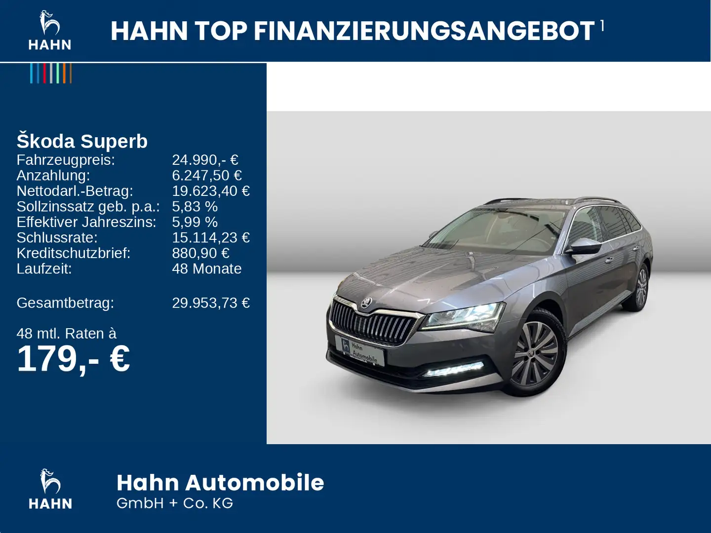 Skoda Superb Combi 2.0TDI DSG Ambition AHK Navi Standh Grau - 2